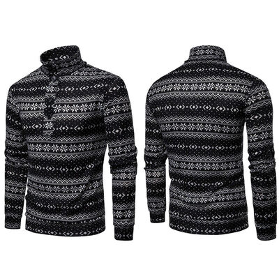 

Men Casual Long Sleeve Turtleneck Knitted Cardigan Pullover Jumper Sweater TopS