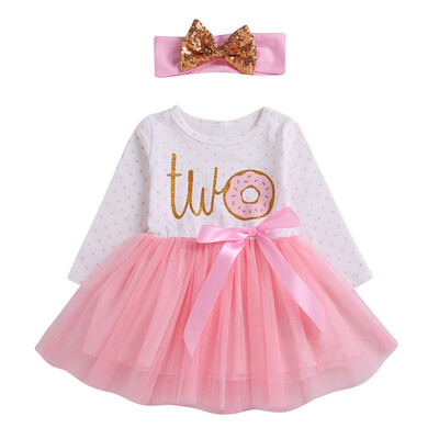 

Girls Cotton Baby Infant Fairy Tale Petals Colorful Dress with Headwear Princessborn Baby Dresses Gift