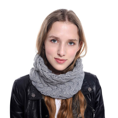 

Tailored Women Chunky Knit Cowl Neck Warming Scarf Circle Thick Crochet Scarves