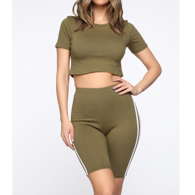 

2PCSSet Women Sports Crop Top Pants Outfits Yoga Workout Clothes Tracksuit