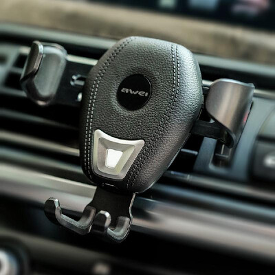 

AWEI Car Charger Gravity Linkage Mobile Bracket Charger without Wire Auto Clamping Air Vent Mount Holder