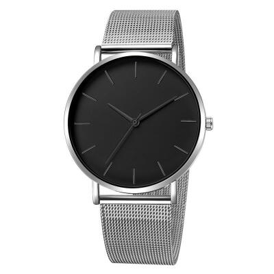 

2019 Men Women Minimalist Watch Mesh Band Stainless Steel Analog Quartz Wristwatch Lady Female Unisex Luxury Watches Relogio