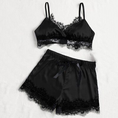 

Women Velvet Lace Bralette Bralet Triangle BraBriefs Panties Lingerie 2pcs Set