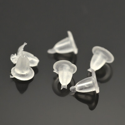 

Plastic Ear Nuts Earrings Backs Clear 4x4mm Hole 05mm about 200pcs5g