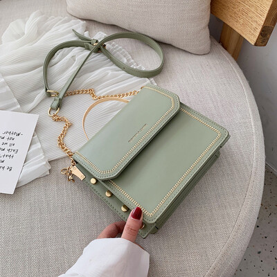 

French minority bag 2019 new version of 100 rivets chain package with small fresh single shoulder oblique satchel