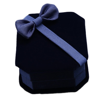 

Jewelry Gift Box Bowknot Flannelette Necklace Ring Earrings Display Case Storage Jewellery Gift Box Jewelry