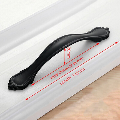 

JD cabinet drawer handle American black wardrobe door handle modern minimalist European cabinet sand black furniture handle