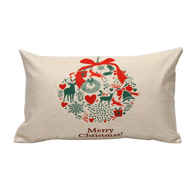 

Tailored Christmas Rectangle Cushion Cover Silk Pillow Case Pillowcase