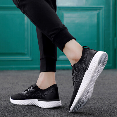 

White shoes mens summer breathable mesh shoes mens flying woven tide shoes wild light student white shoes sports casual tide shoes