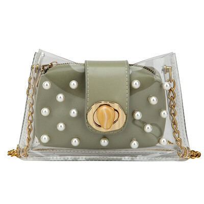 

Summer new wave paint leather shoulder bag Korean version of the wild Messenger bag chain small square bag