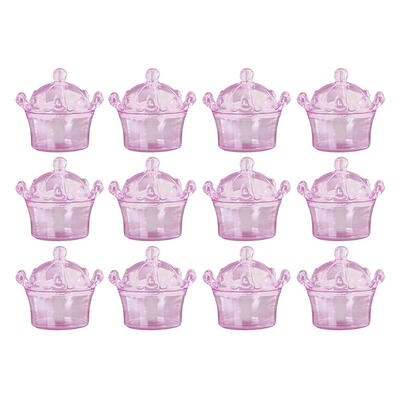

12pcs Crown Shape Plastic Transparent Clear Candy Box Wedding Favors Decor