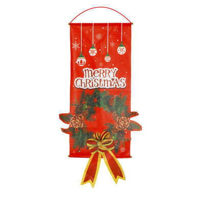 

Christmas Fabric Hanging Flags Wall Atmosphere Dress Up Home Party Christmas Ornaments
