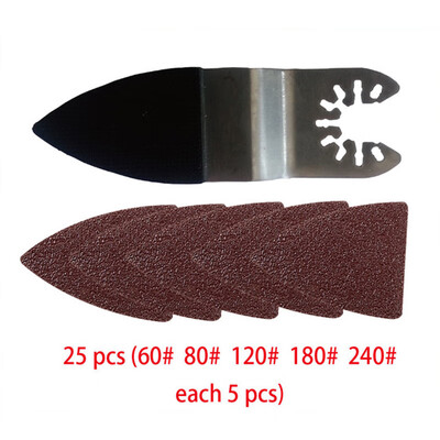 

25Pcs 60-240Grit Sanding Sheets Discs Triangle Sander Grinder Paper Pads Pape