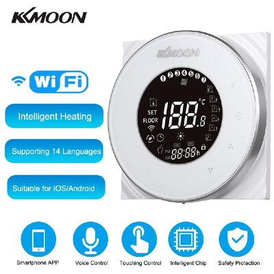 

KKmoon Digital Water Heating Thermostat with WiFi Connection & Voice Control Energy Saving AC 95-250V 5A Touchscreen LCD Display R