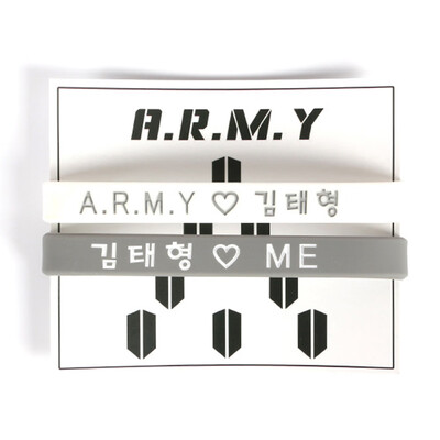 

KPOP BTS Bangtan Boys One Pair Silicone Bracelet JUNG KOOK V Sports Bracelet Trend Wrist Strap ARMY Hot Gift