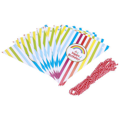 

3m Colorful Pennants Baby Kids Birthday Party Flag Banner Gifts Home Decor