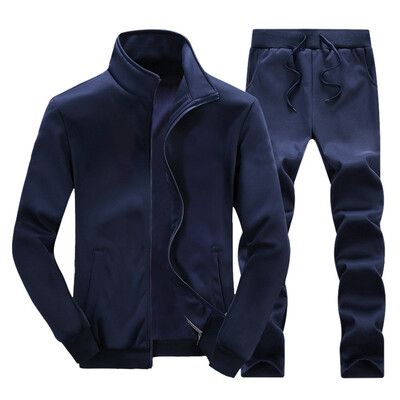 

Toponeto Mens Autumn Winter Solid Sweatshirt Tops Pants Sets Sports Suit Tracksuit
