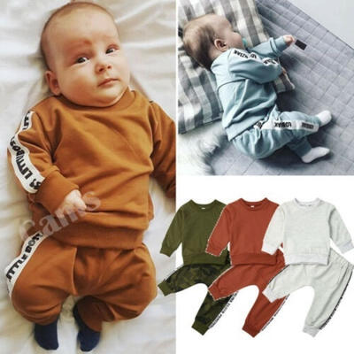 

Toddler Baby Girl Boy Winter Clothes T-shirt TopsLong Pants Outfit Tracksuit