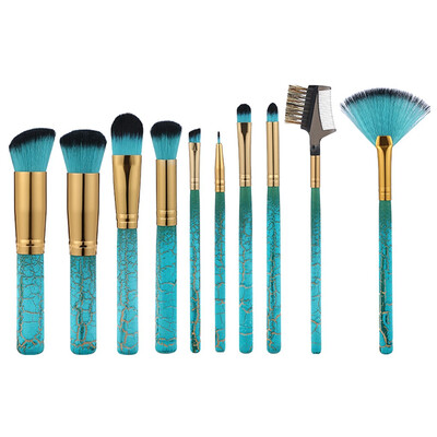 

Toponeto 10 Pcs Wooden Handle Crack Paint Beauty Makeup Tools Makeup Brush Sleeve Brush