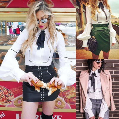 

Fashion Womens Loose T shirt Blouse Lady Casual Long Sleeve Tops Shirt Plus Size