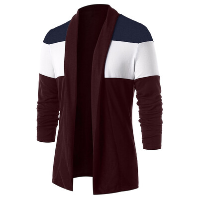 

Color Block Open Front Casual Cardigan