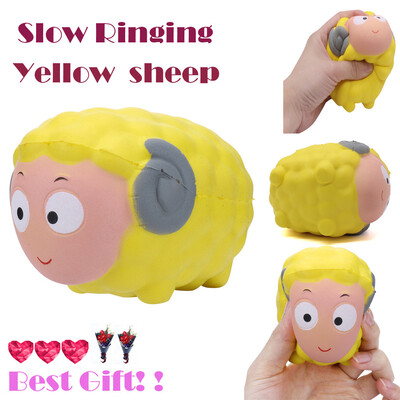 

Gotoamei 1PC Cute Yellow Sheep Slow Rising Collection Squeeze Stress Reliever Toy