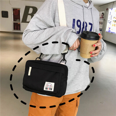 

Korean version of ins soft girl single shoulder canvas bag retro students in the Japanese department of the original slant carry b