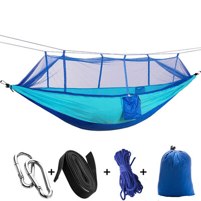 

Ultralight Parachute Hammock Hunting Mosquito Net Double Person Sleeping Bed Drop Shipping Outdoor Camping Portable Hammock 260X14