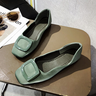 

Chic network celebrity same model bean shoes 2019 summer new retro college Fengfang flat sole single shoes fairy shoes