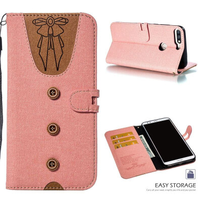 

MOONCASE Huawei Glory 7C stitching embossed womens leather case - powder