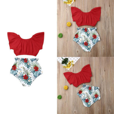 

2pcs New Newborn Kid Baby Girls Princess TopShort Brief Pants Sunsuit Outfits