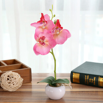 

Gobestart Simulated Plant Bonsai Indoor Butterfly Orchid Bonsai Plants Elegance Tranquilit