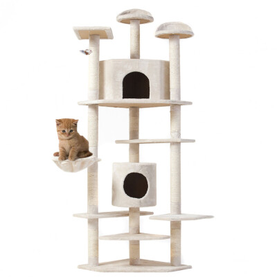 

Ktaxon 80" Cat Tree Tower Condo Furniture Scratching Post Pet Kitty Play House Beige