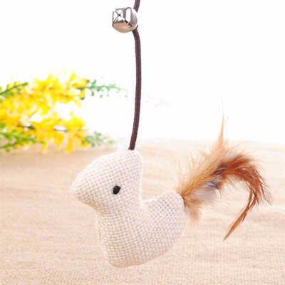 

Cat Toys Interactive With Bells Elastic Rod Has a Funny Cat Mouse Pumpkin Feather Chick Fish Mascotas Toys