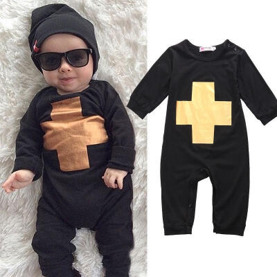 

Infant Kids Boys Golden Cross Long Romper Jumpsuit Bodysuit One-pieces Clothing