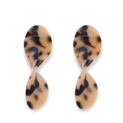 

EK464 Leopard Print Long drop Earrings For Women Tortoiseshell Acetate Resin Acrylic Za Heart Star Circle Geometric Earring