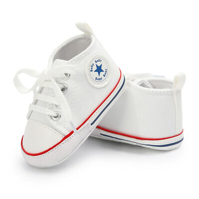 

Boy Girl Baby Shoes Infant Toddler Soft Sole Athletic Sport Canvas Booties 0-18M