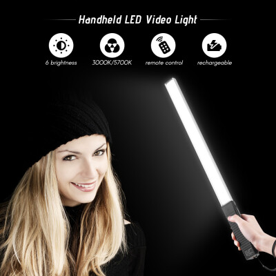 

Handhled LED Video Light Wand Dimmable Bi-color Photo LED Stick with Remote Control Carry Bag