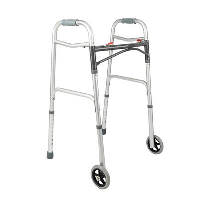 

Folding Walker Height Adjustable 3071" to 3779" Wheel Recovery for Elderly Walking