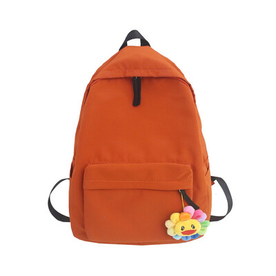 

Simple solid color female backpack bag casual Joker waterproof Harajuku ins super fire bag high school new