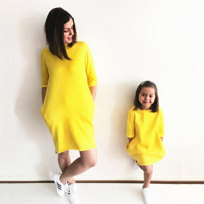 

New Lady&39s Mother Daughter Matching Dresses Summer Girl Dress Clothes Outfit US