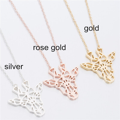 

Stainless Steel Necklace Silver Gold Chain Minimalist Choker Origami Elephant Koala Bear Cat Dainty Necklace For Women Jewelry