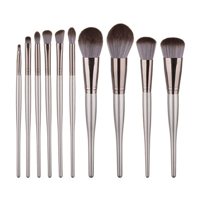 

Gobestart 10 Pcs Wooden Handle Makeup Brush Powder Base Powder Paint Set Makeup Tools