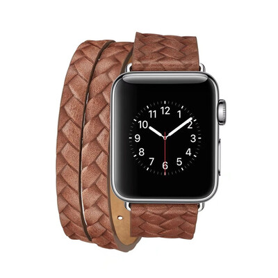 

〖Follure〗Double Tour Leather Accessory Band Replacement Bracelet For Apple Watch 38mm BK