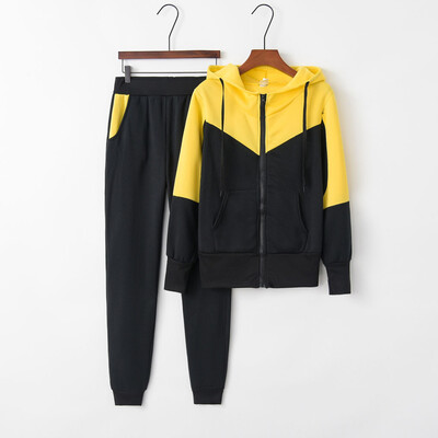 

Tailored Women Solid Color Hooded Sweatshirt&pant Tracksuit Sport Suit