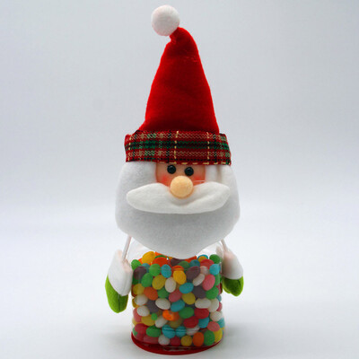 

Tailored Santa Claus Snowman Elk Christmas Candy Packaging PET Christmas Candy Jar