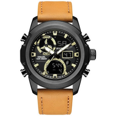 

SMAEL 1426 Outdoor Sports Watch Waterproof Leather Wristwatch Multifunctional Digital Male Watches
