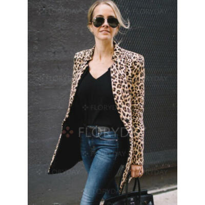 

Women Leopard Print Sexy Winter Warm Wind Coat Cardigan Long Overcoat Outwear