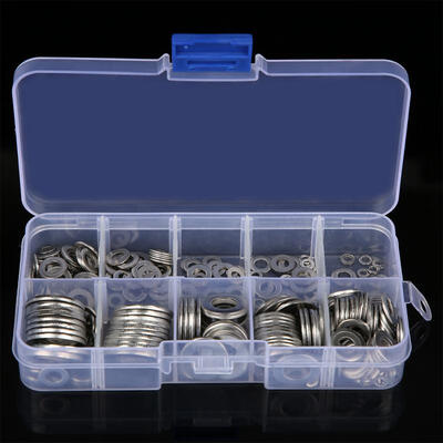 

Greensen 360Pcs Stainless Steel Flat Round Spring Washer Lock Tool Kit Set with Box