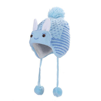 

Cute Baby Girls Boys Rabbit Cap Kids Knitted Fleece Ears Protector Warm Hat